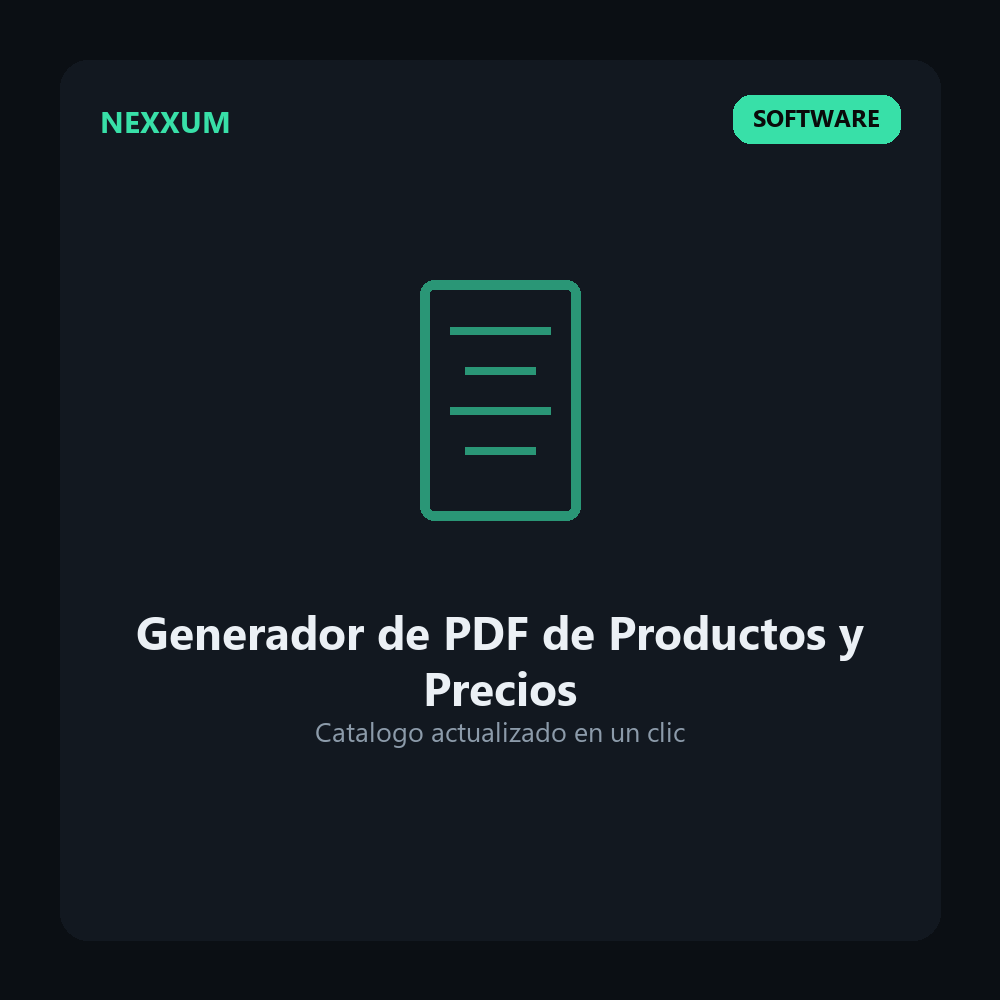 Software Generador de PDF de Productos y Precios