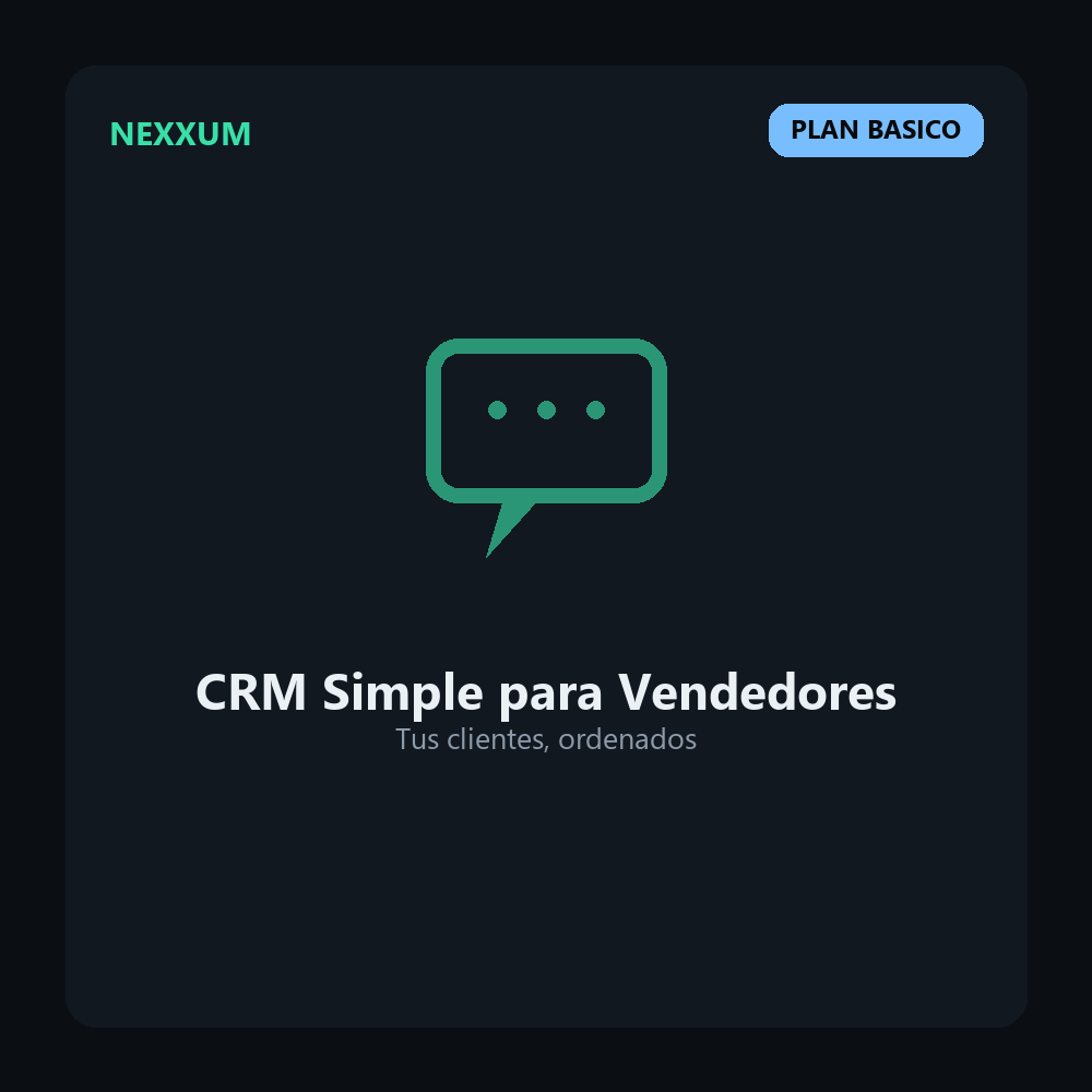 Software CRM Simple para Vendedores Online - Basico