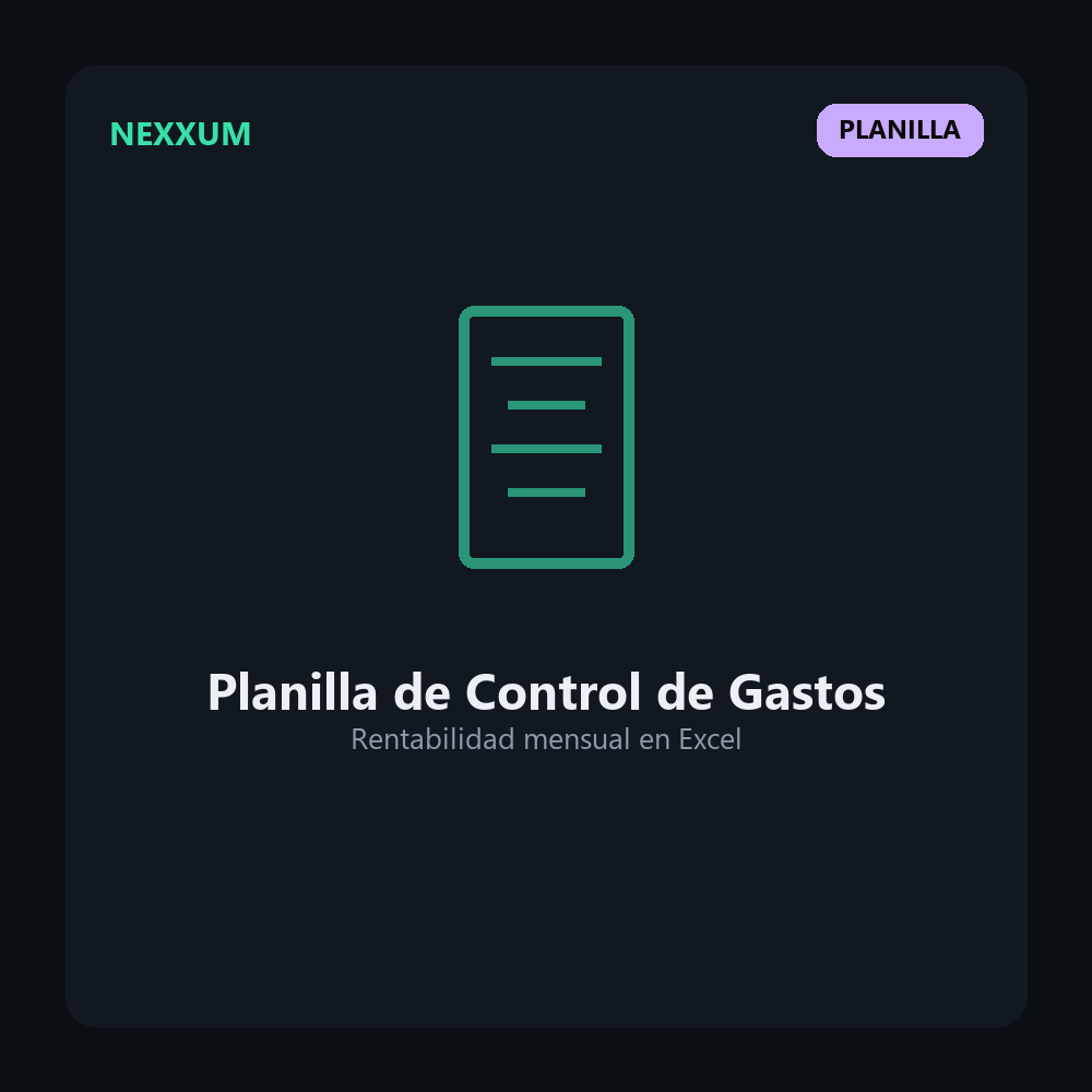 Planilla Excel de Control de Gastos y Rentabilidad