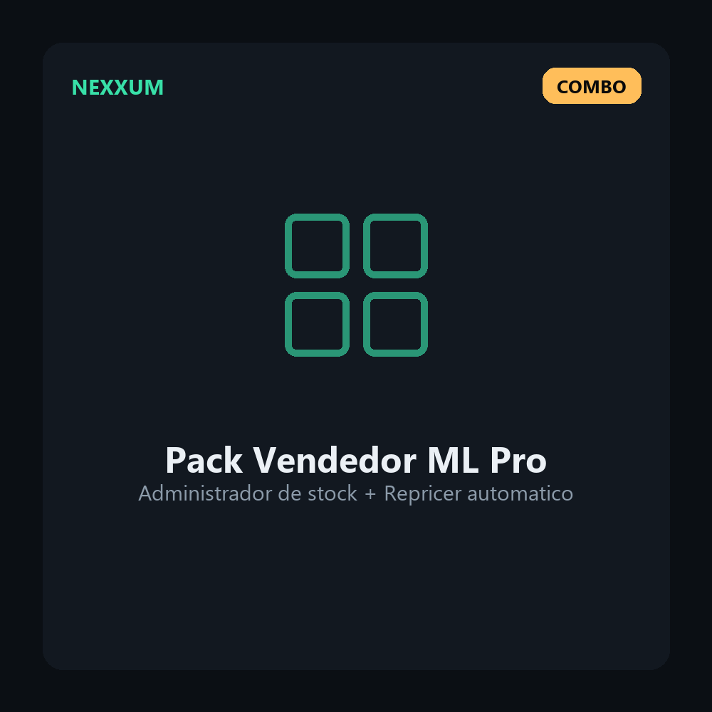 Software Pack Vendedor ML Pro: Stock + Repricer