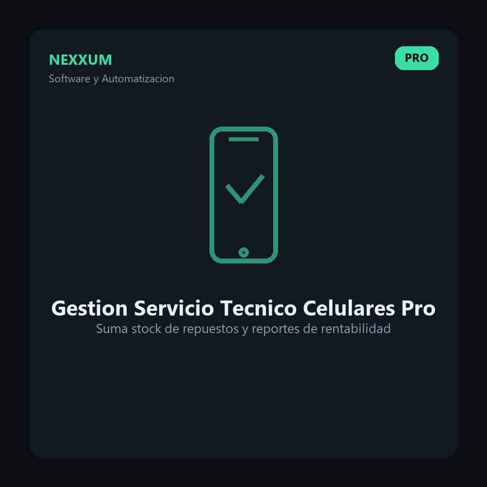 Software Gestion para Servicio Tecnico Celulares - Pro