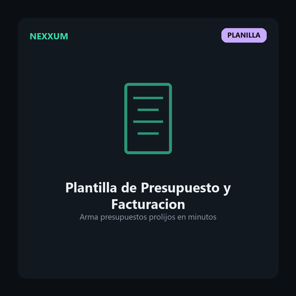 Plantilla de Presupuesto y Facturacion en Excel