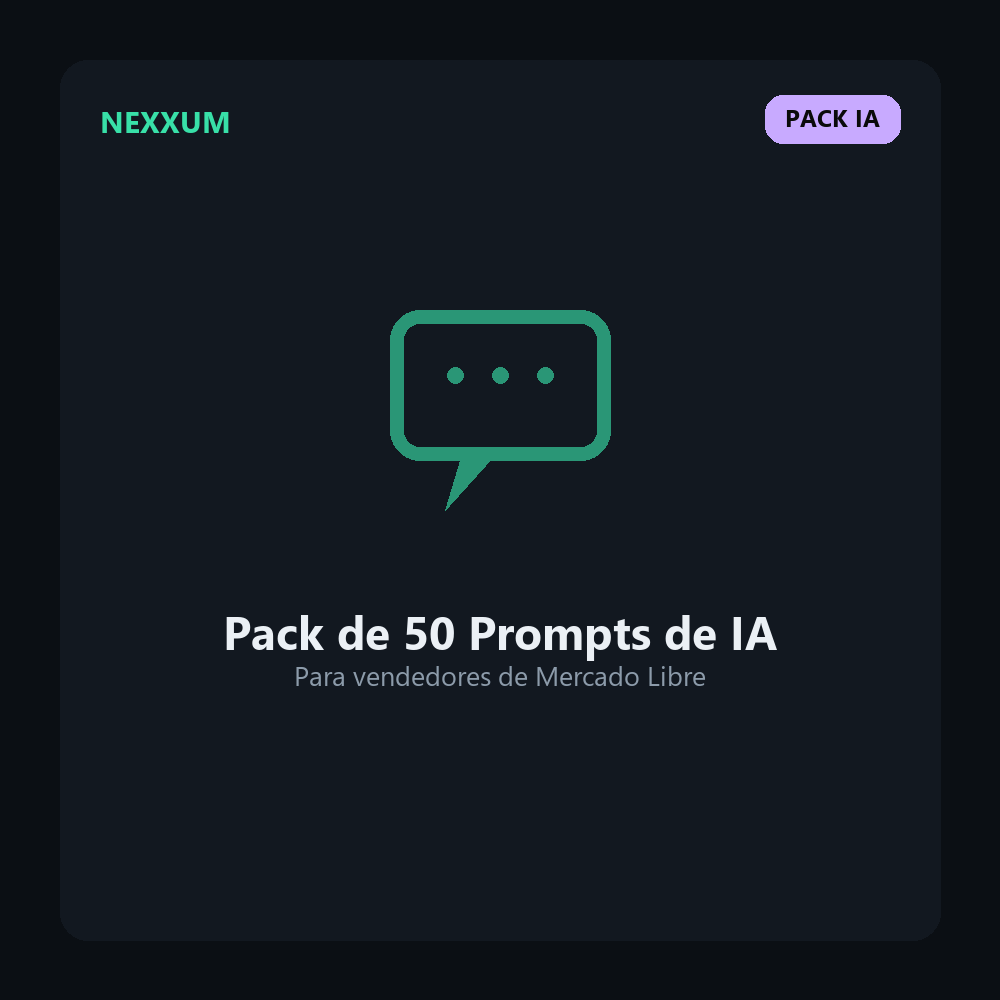 Software Pack de 50 Prompts de IA para Vendedores ML
