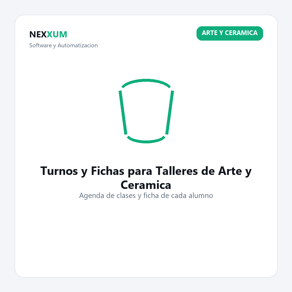 Turnos y Fichas para Talleres de Arte y Ceramica