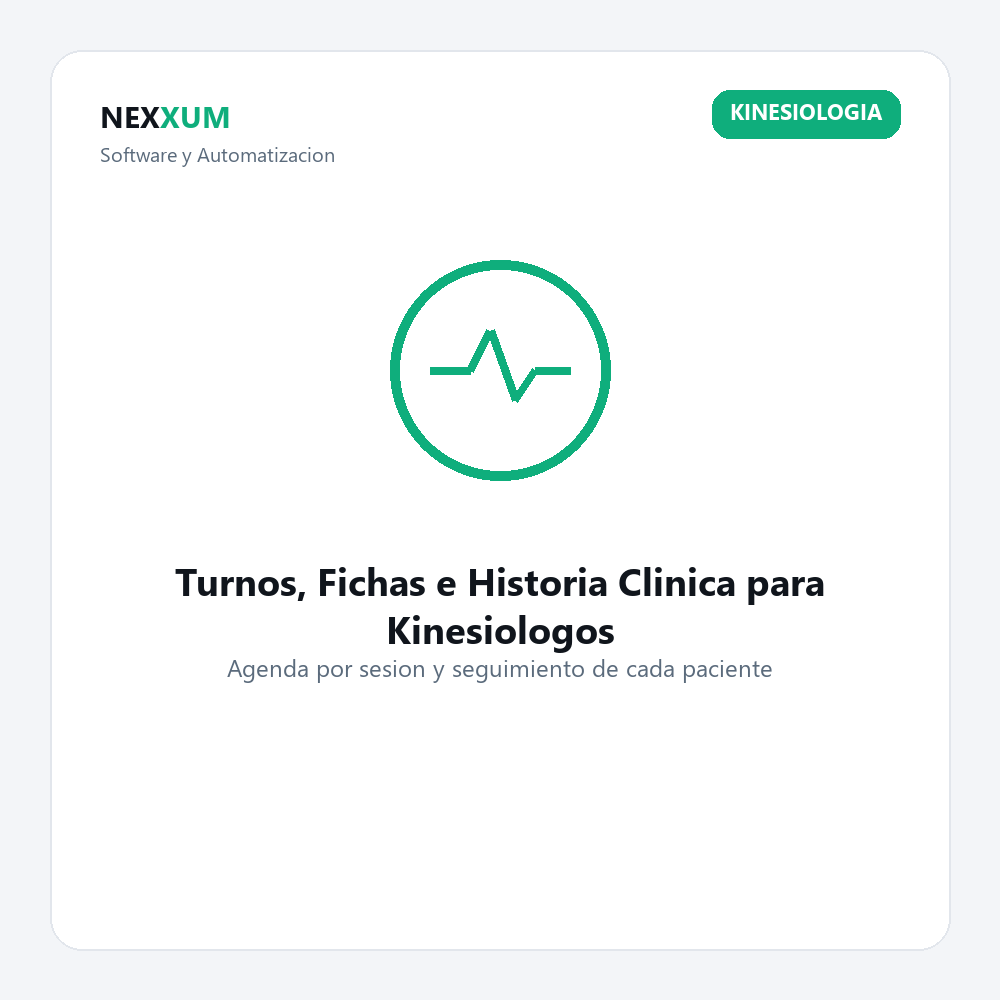 Turnos, Fichas e Historia Clinica para Kinesiologos