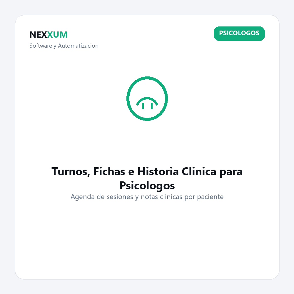 Turnos, Fichas e Historia Clinica para Psicologos